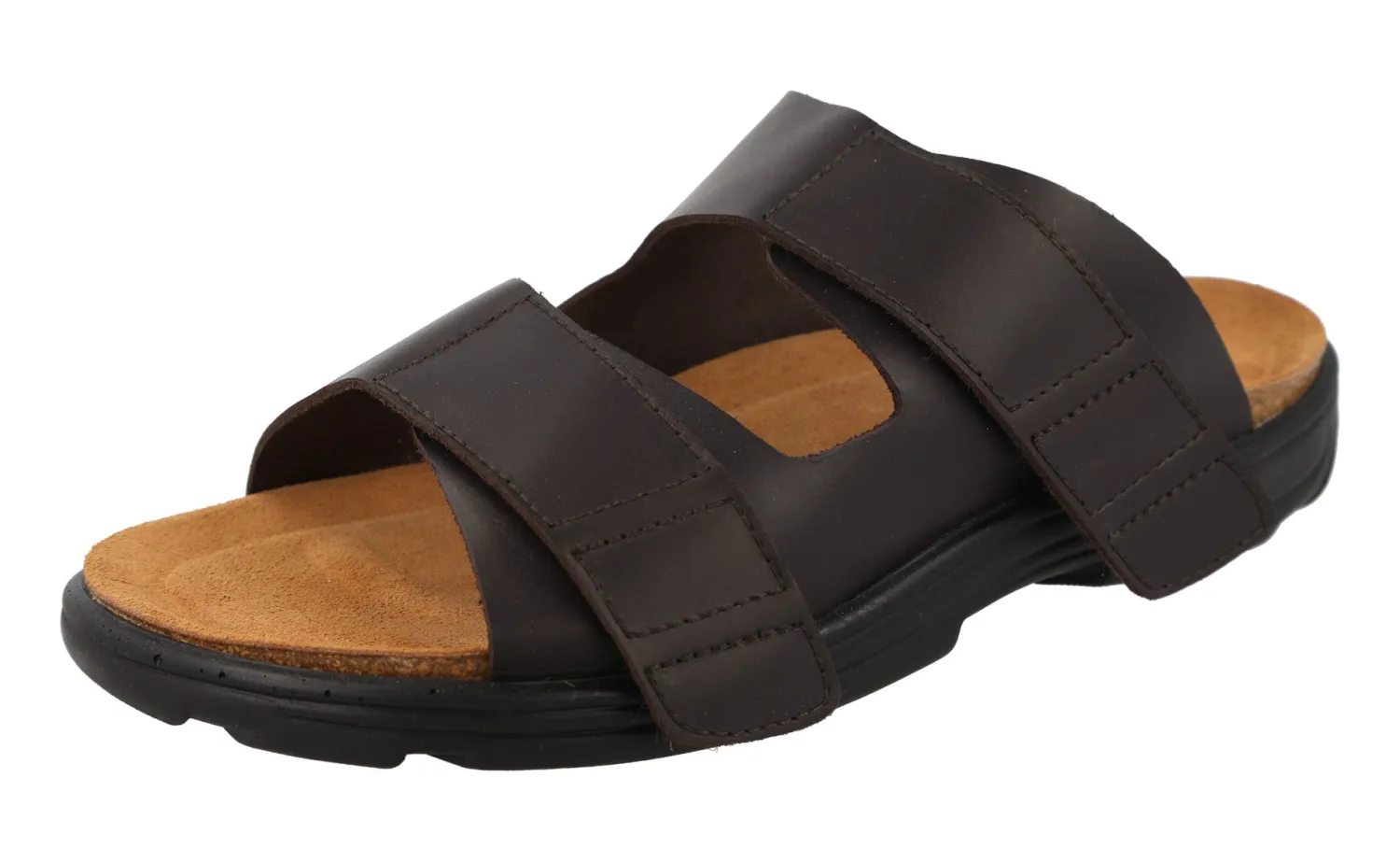 Mens Wide Fit Easy Access Adjustable Mule Sandals - Blake<DB Wider Fit Shoes New