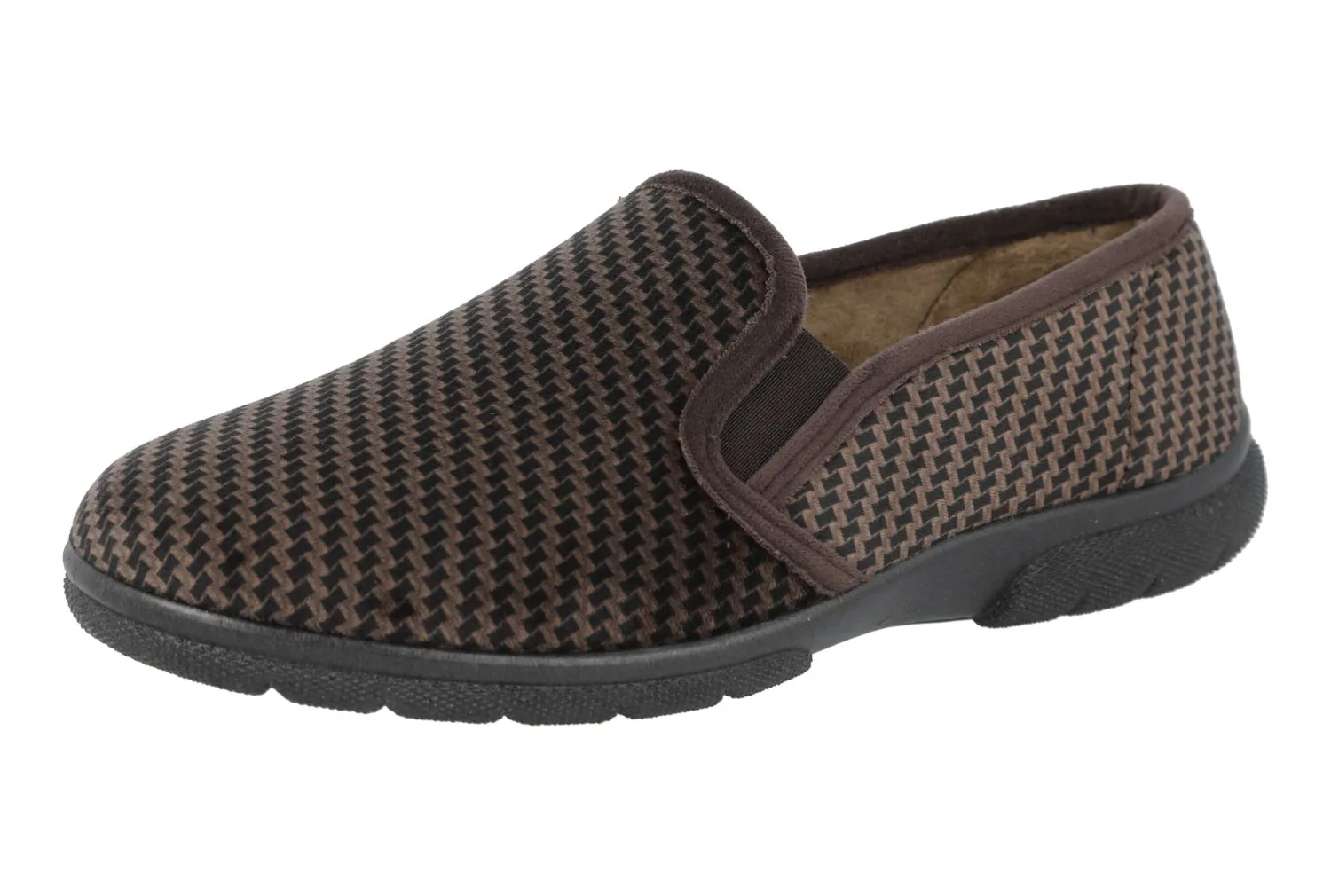 Mens Wide Fit Easy Access House Shoe Slipper - Glen<DB Wider Fit Shoes Fashion