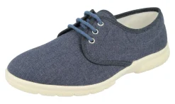 Mens Wide Fit Lace Up Canvas Shoes - Troon<DB Wider Fit Shoes New