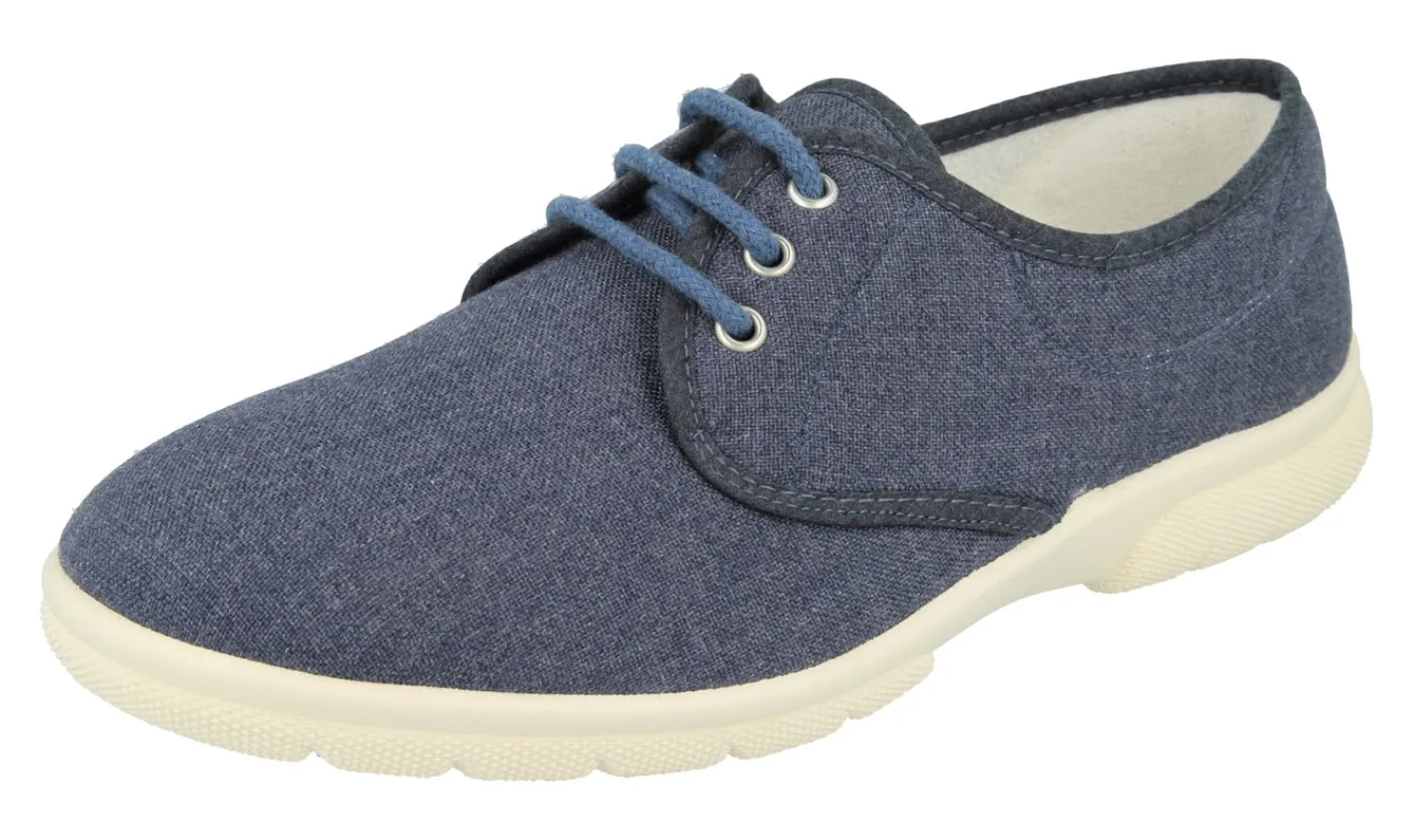 Mens Wide Fit Lace Up Canvas Shoes - Troon<DB Wider Fit Shoes New