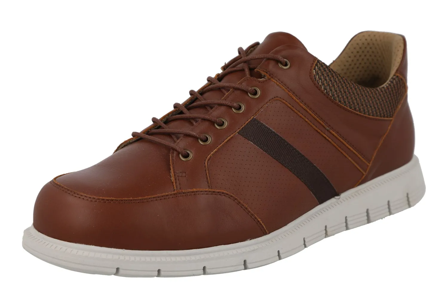 Mens Wide Fit Lace Up Trainer Style Casual Shoes - Caspian<DB Wider Fit Shoes New