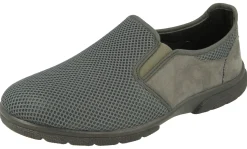 Mens Wide Fit Slip On Stretch Fabric House Shoe - Cairo<DB Wider Fit Shoes Fashion