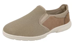 Mens Wide Fit Slip On Stretch Fabric House Shoe - Cairo<DB Wider Fit Shoes Fashion