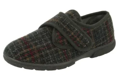 Mens Wide Fit Slippers - Tartan<DB Wider Fit Shoes Fashion