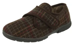 Mens Wide Fit Slippers - Tartan<DB Wider Fit Shoes Fashion