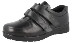 Mens Wide Fit Strap Fastening Trainer Style Shoes - Kevin<DB Wider Fit Shoes New