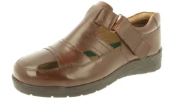 Mens Wide Fit T-Bar Closed Toe Sandals - Barney<DB Wider Fit Shoes Sale