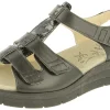 Womens Wide Fit Adjustable Strap Wedge Sandals - Tuft<DB Wider Fit Shoes New