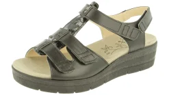 Womens Wide Fit Adjustable Strap Wedge Sandals - Tuft<DB Wider Fit Shoes New