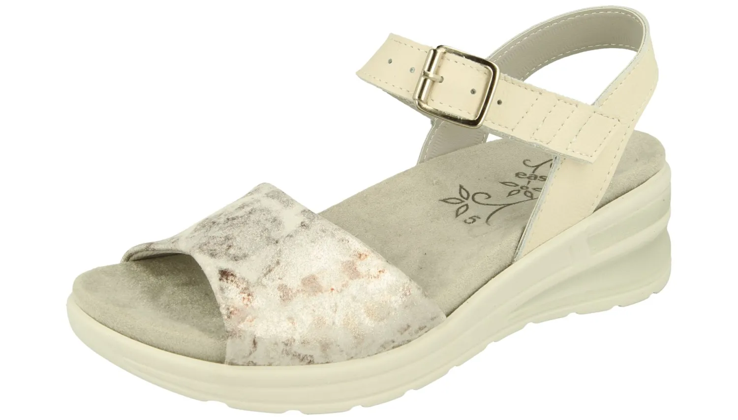 Womens Wide Fit Adjustable Strap Sandals - Nightjar<DB Wider Fit Shoes Discount