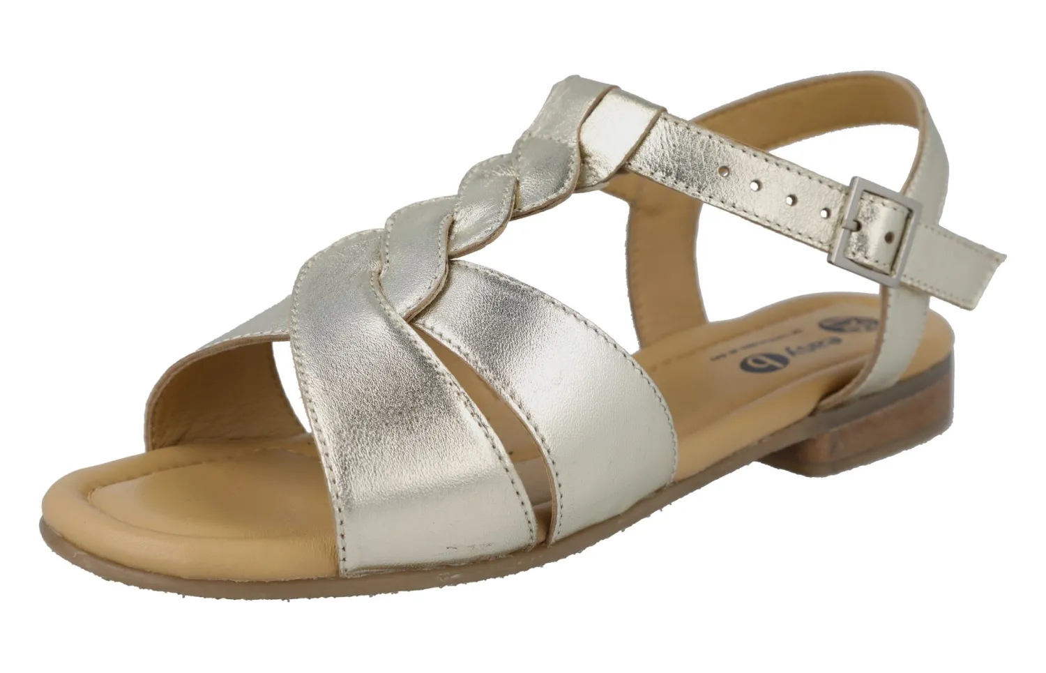 Womens Wide Fit Buckle Fastening Flat Sandals - Burma<DB Wider Fit Shoes Clearance