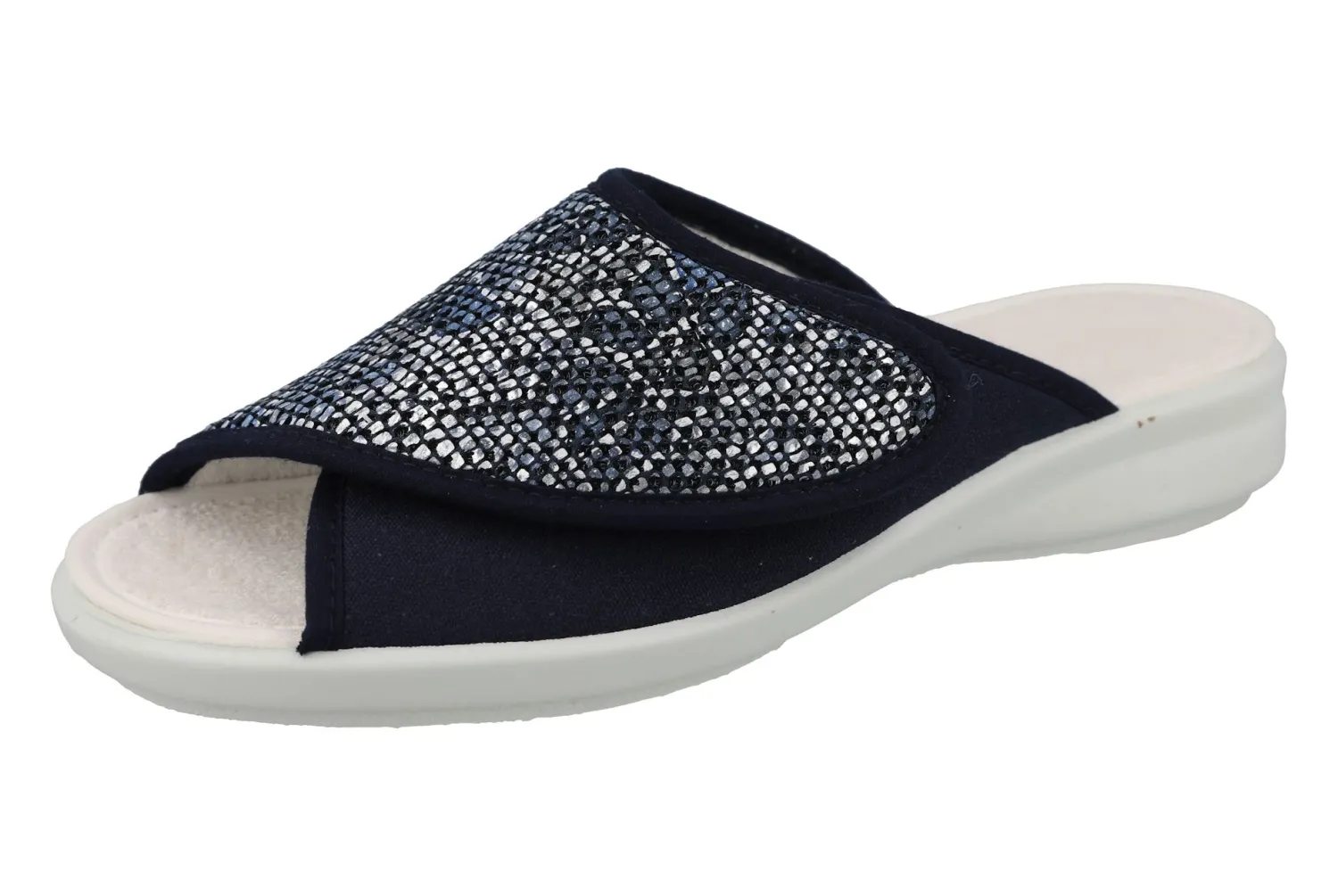 Womens Wide Fit Easy Access Slide Mule Canvas Shoes - Tasha<DB Wider Fit Shoes New