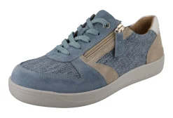 Womens Wide Fit Easy Access Lace Up Flat Casual Shoes - Cedar<DB Wider Fit Shoes New