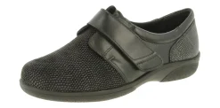 Womens Wide Fit Easy Access Stretch Flat Shoes - Firecrest<DB Wider Fit Shoes Clearance