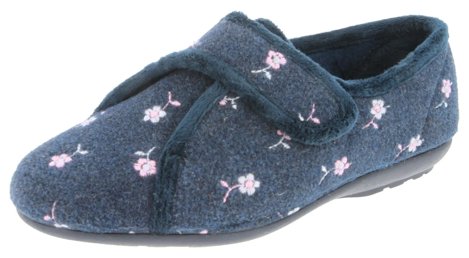 Womens Wide Fit Easy Access Slippers - Savannah<DB Wider Fit Shoes Clearance