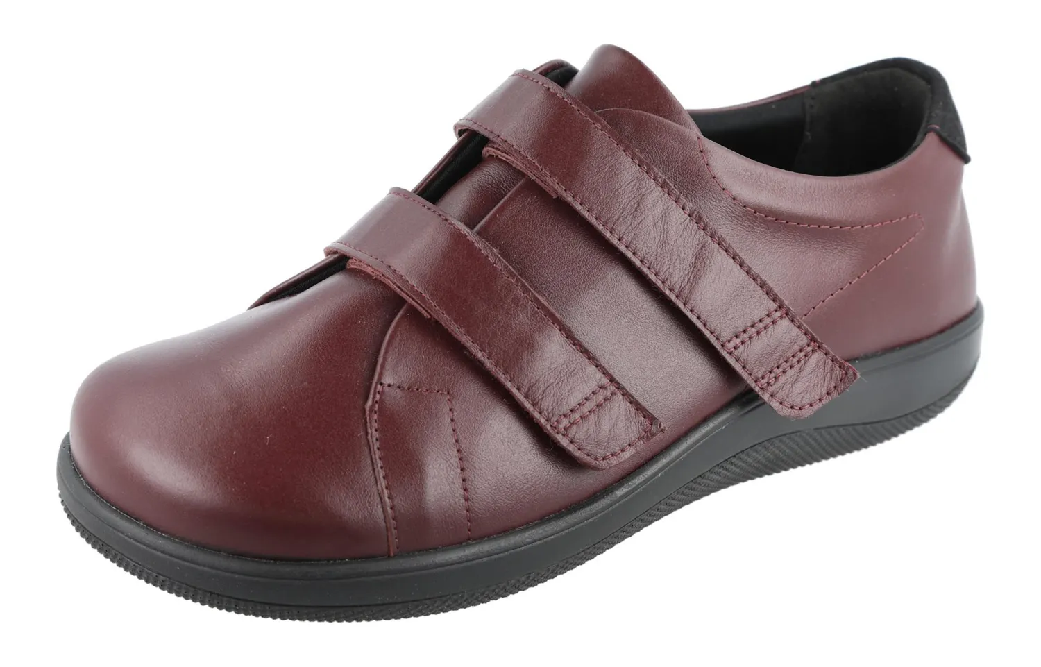 Womens Wide Fit Easy Entry Strap Fastening Flat Shoes - Scott<DB Wider Fit Shoes Online