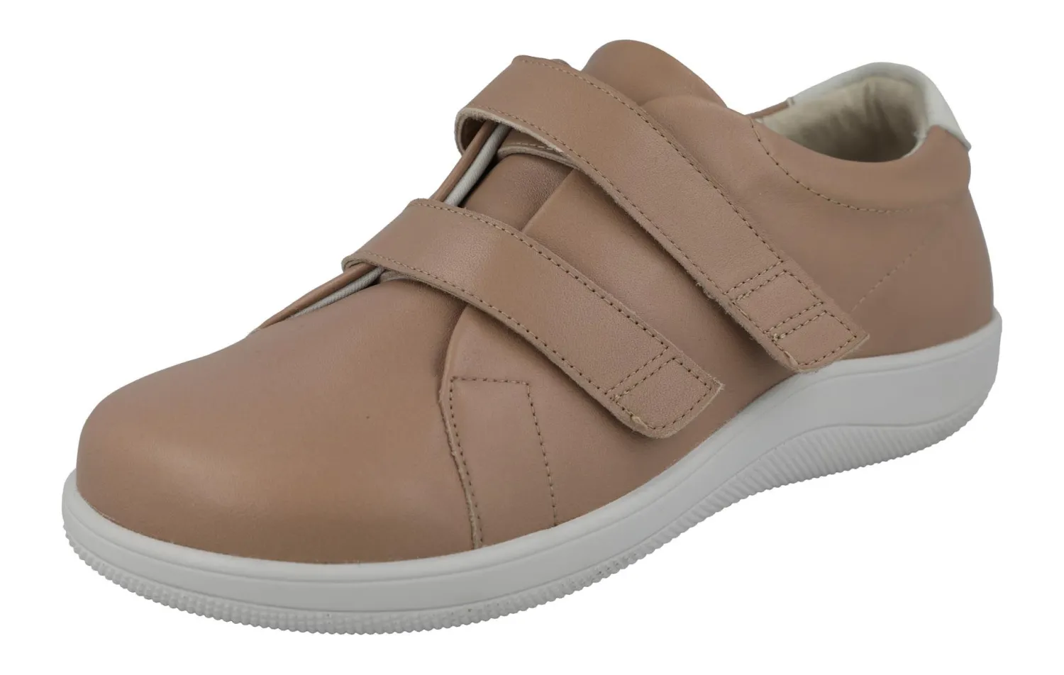 Womens Wide Fit Easy Entry Strap Fastening Flat Shoes - Scott<DB Wider Fit Shoes Online