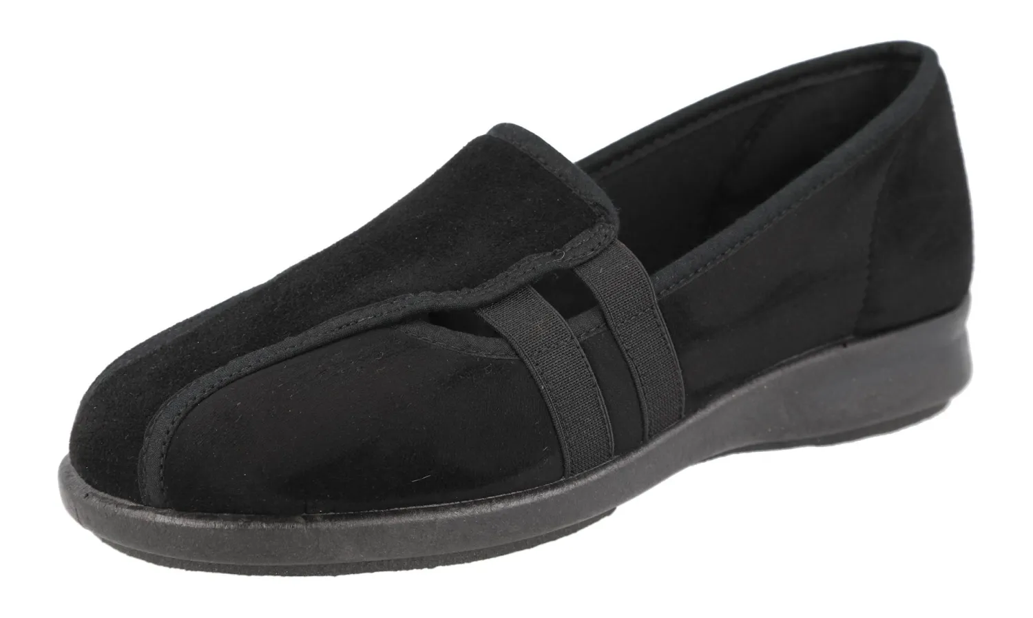 Womens Wide Fit Easy On House Shoe Slippers - Cat<DB Wider Fit Shoes Online