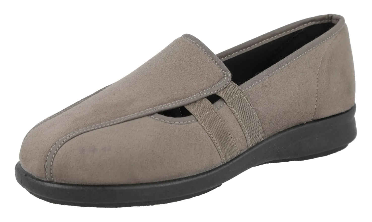 Womens Wide Fit Easy On House Shoe Slippers - Cat<DB Wider Fit Shoes Online