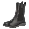 Womens Wide Fit Faux Leather Mid Calf Chelsea Boots - Wildcat<DB Wider Fit Shoes Discount