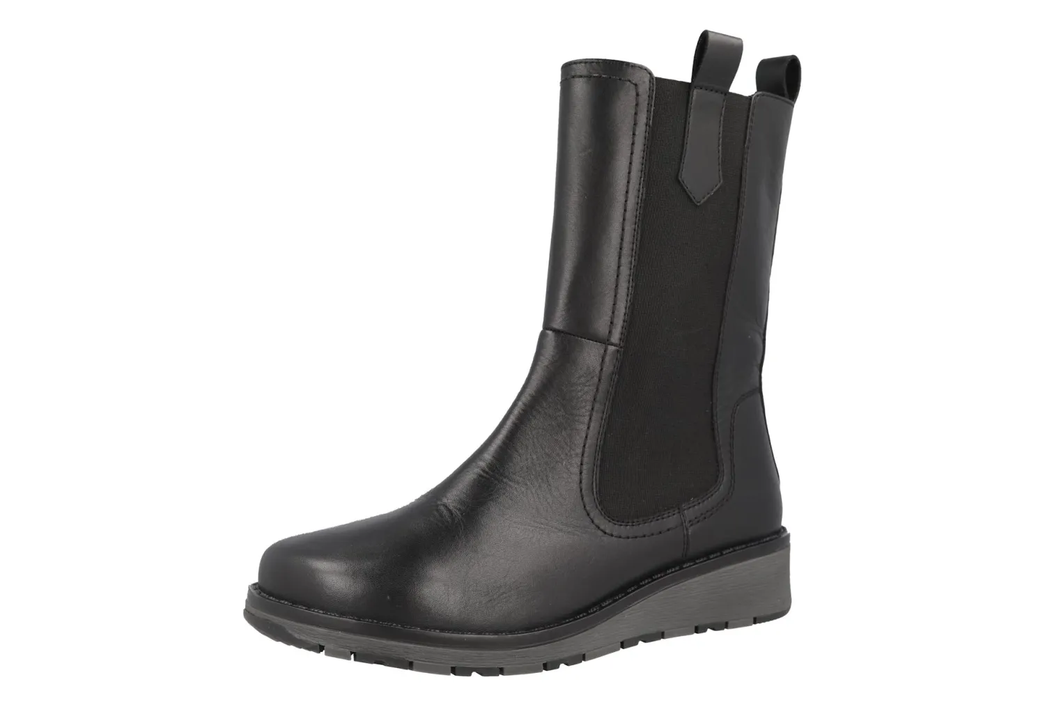Womens Wide Fit Faux Leather Mid Calf Chelsea Boots - Wildcat<DB Wider Fit Shoes Discount