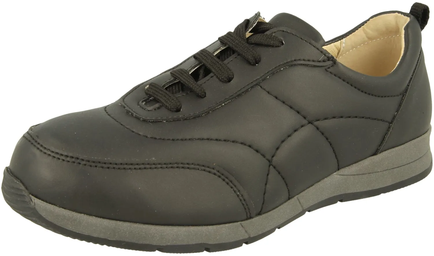 Womens Wide Fit Faux Leather Trainer - Daytona<DB Wider Fit Shoes Fashion