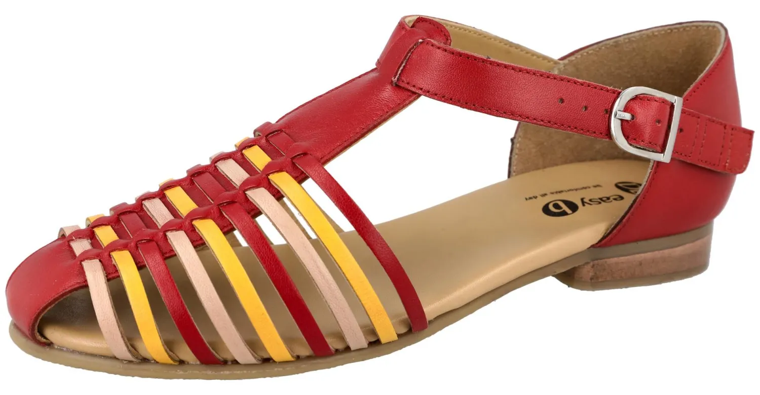 Womens Wide Fit Full Back Flat Sandal - Bella<DB Wider Fit Shoes Online