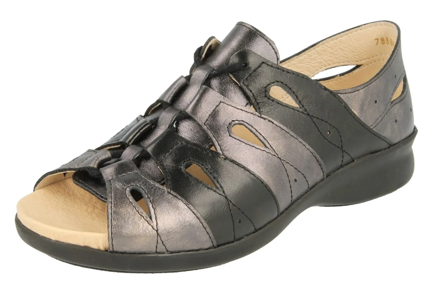 Womens Wide Fit Full Back Sandals - Hazel<DB Wider Fit Shoes Outlet