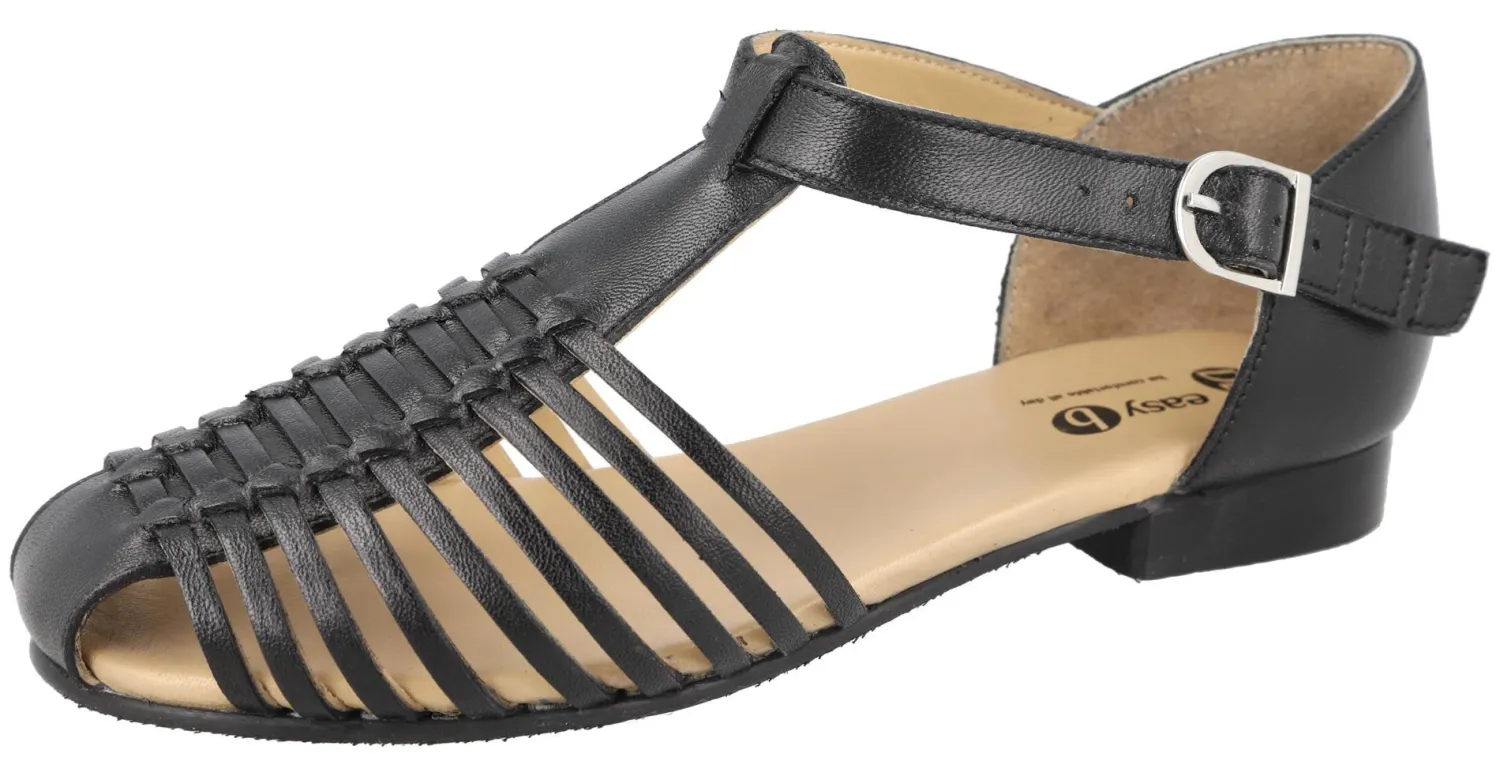 Womens Wide Fit Full Back Flat Sandal - Bella<DB Wider Fit Shoes Online