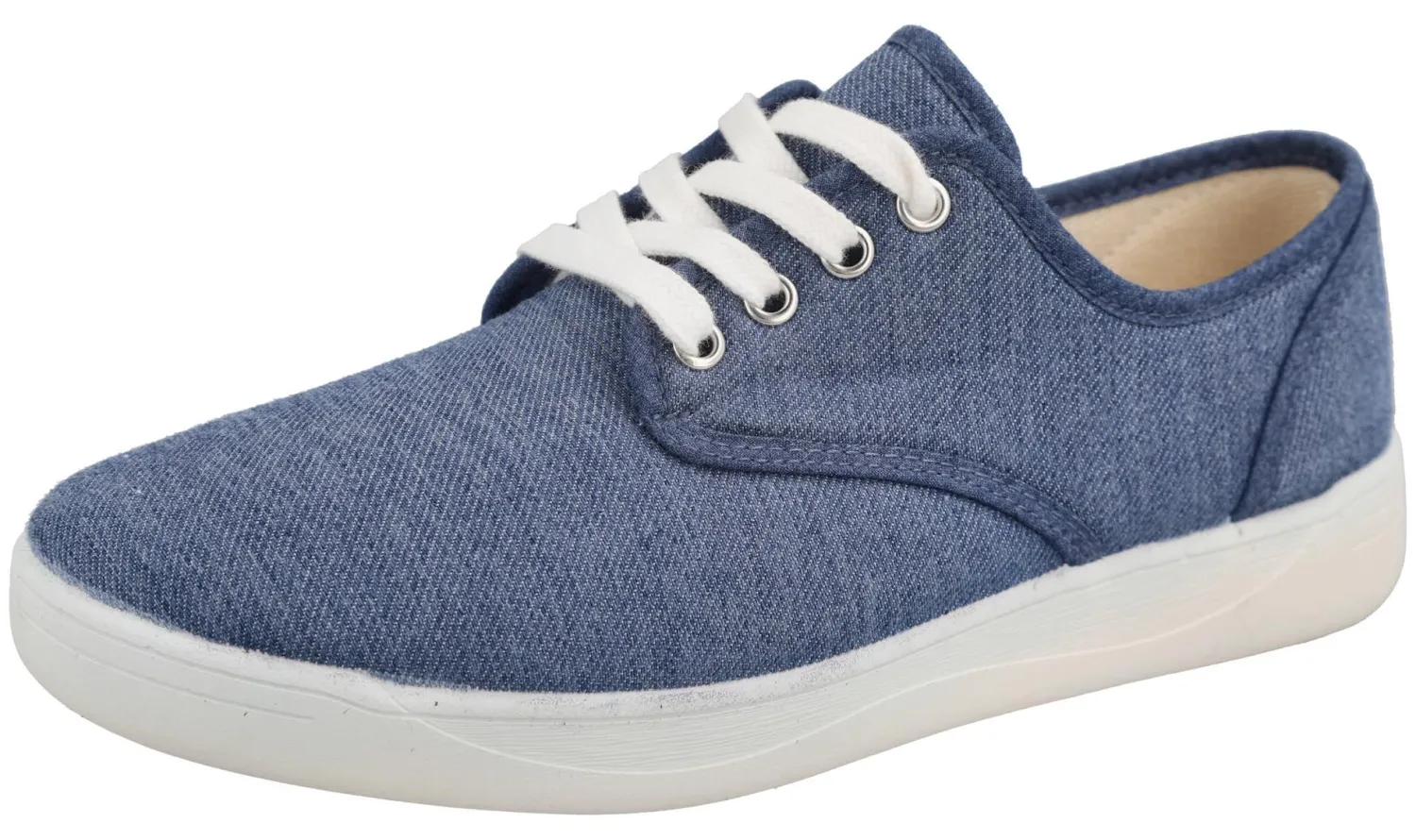 Womens Wide Fit Lace Canvas Flat Shoe - Lavinia<DB Wider Fit Shoes Outlet
