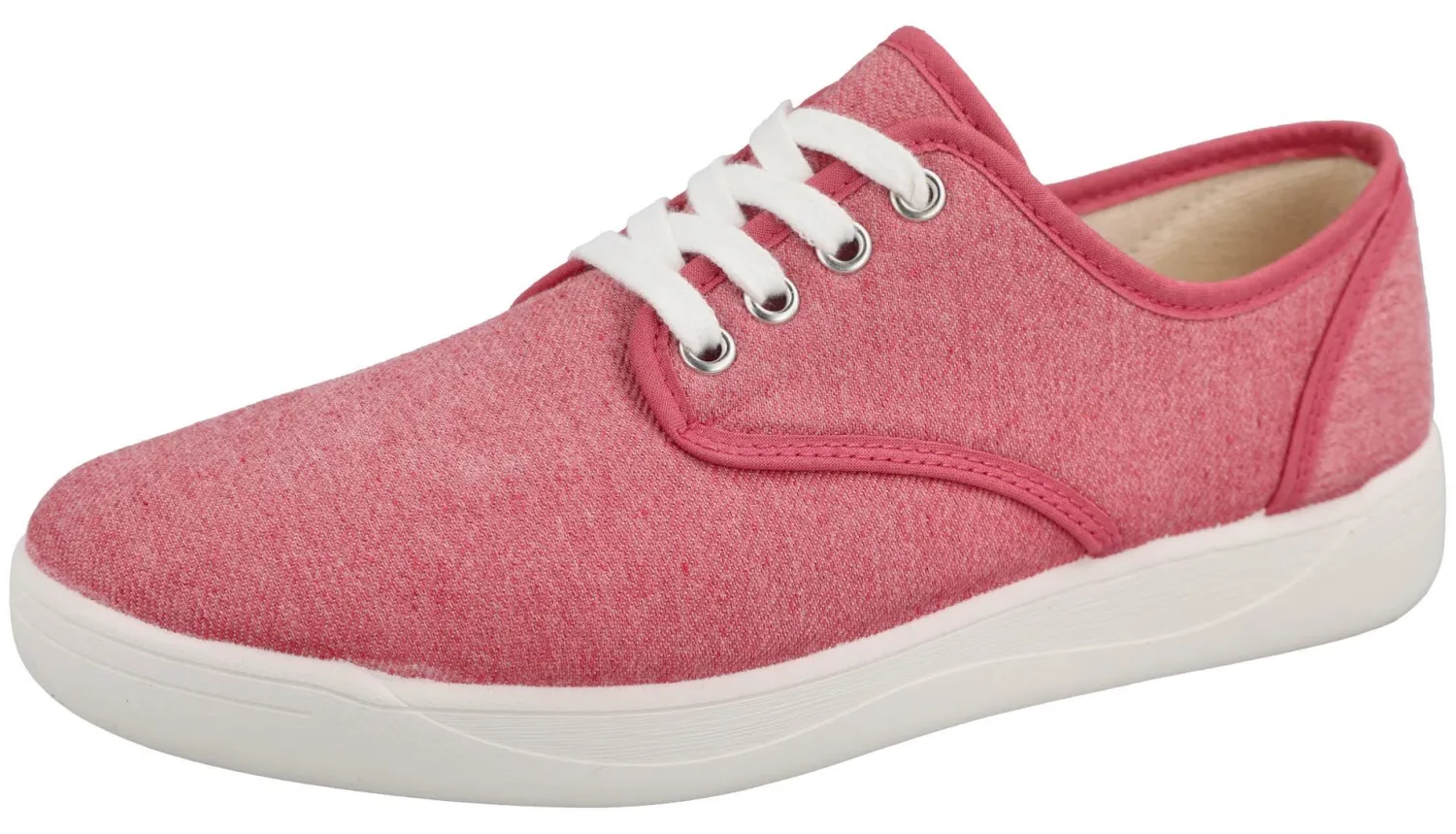 Womens Wide Fit Lace Canvas Flat Shoe - Lavinia<DB Wider Fit Shoes Outlet