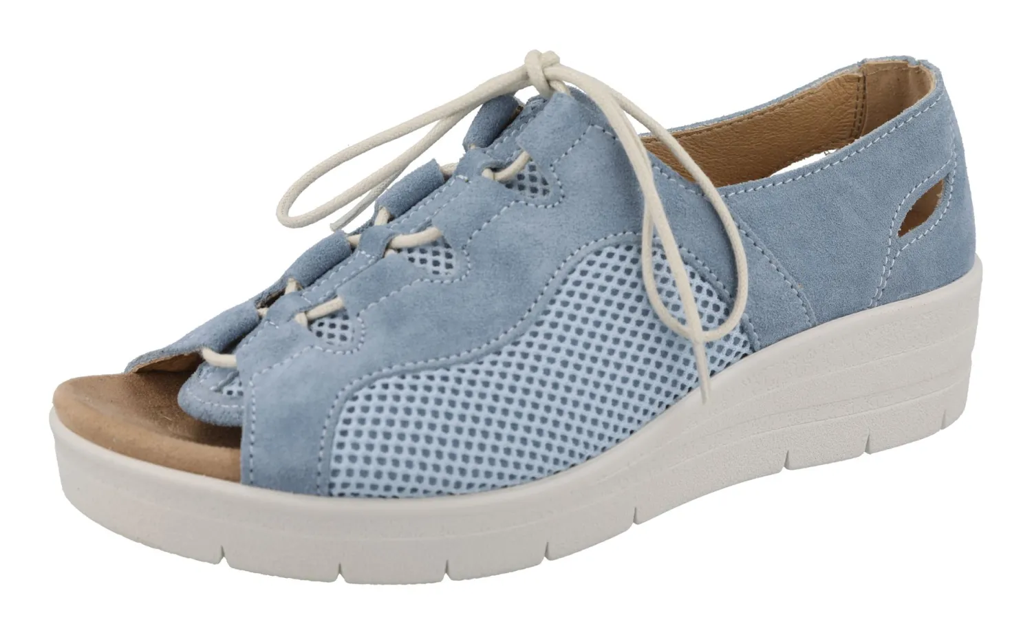 Womens Wide Fit Lace Flat Sandals - Lizard<DB Wider Fit Shoes Online