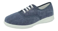 Womens Wide Fit Lace Up Canvas Shoes - Tara<DB Wider Fit Shoes Sale