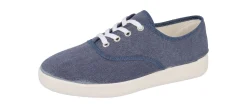 Womens Wide Fit Lace Up Canvas Pumps - Banff<DB Wider Fit Shoes Sale