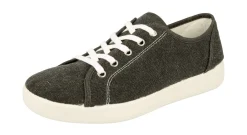 Womens Wide Fit Lace Up Canvas Pumps - Yoko<DB Wider Fit Shoes Outlet