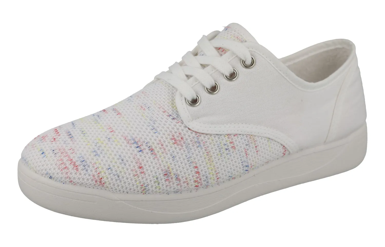 Womens Wide Fit Lace Up Canvas Shoes - Giraffe<DB Wider Fit Shoes Online