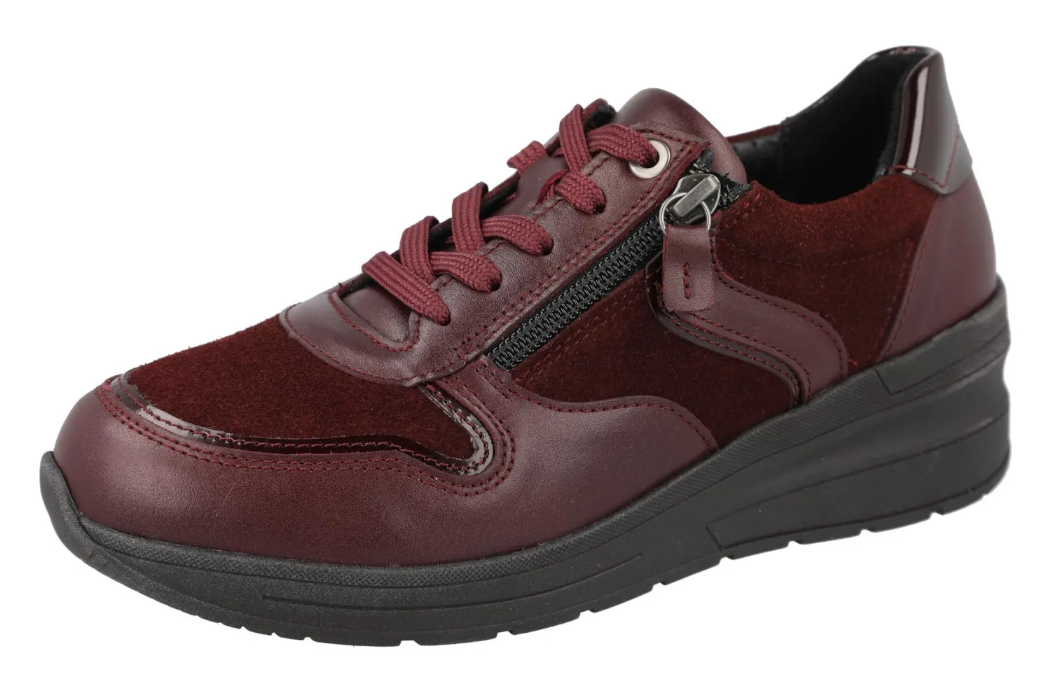 Womens Wide Fit Lace Up Easy Entry Shoes - Fleet<DB Wider Fit Shoes Hot