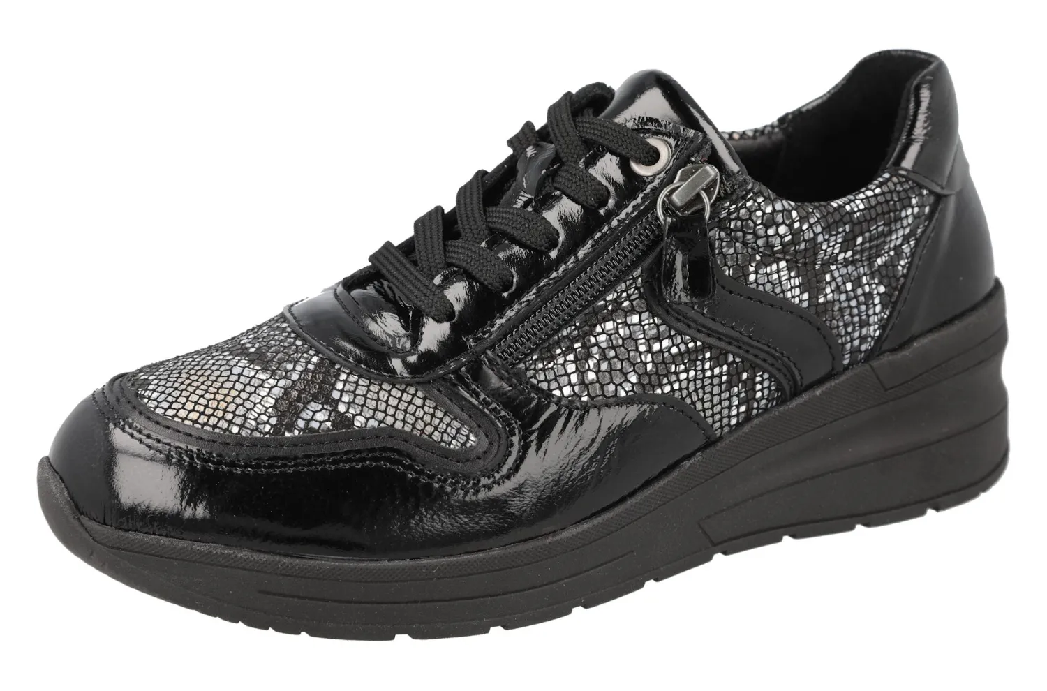 Womens Wide Fit Lace Up Easy Entry Shoes - Fleet<DB Wider Fit Shoes Hot