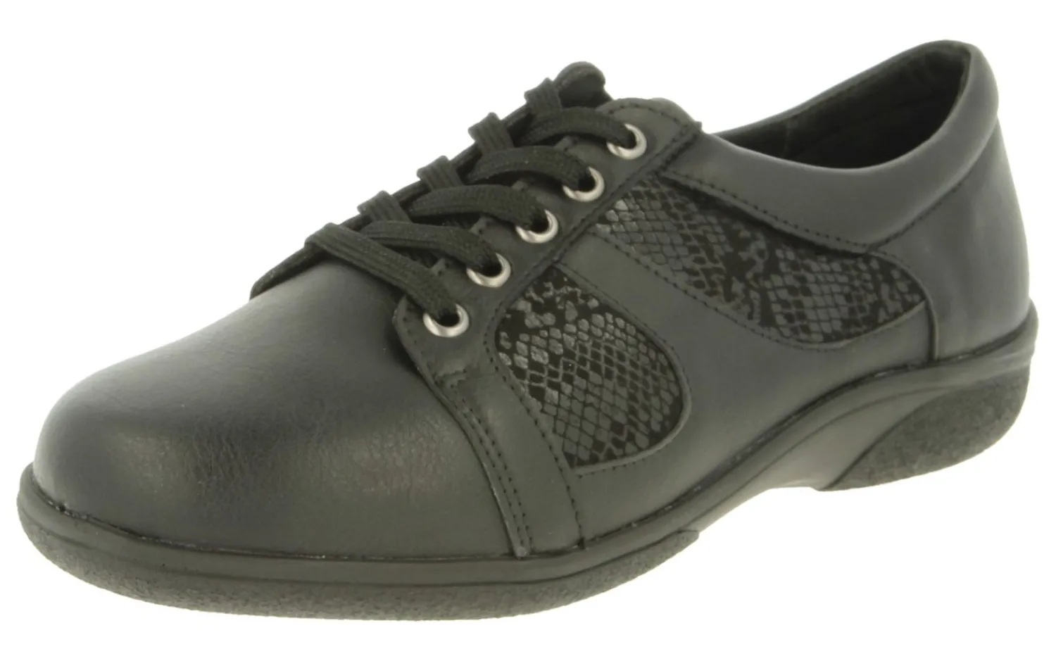 Womens Wide Fit Lace Up Flat Shoes - Jazz<DB Wider Fit Shoes Discount