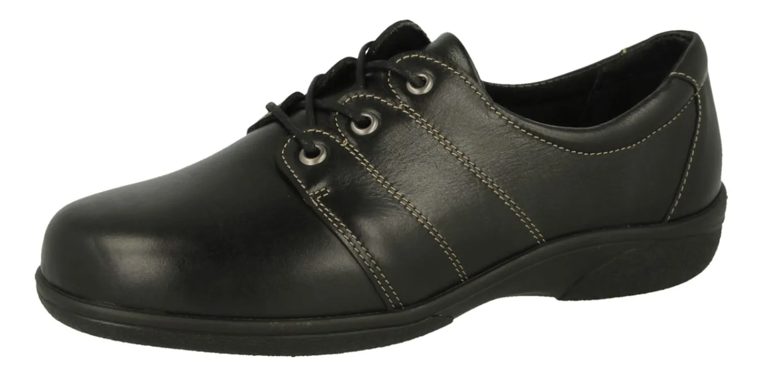 Womens Wide Fit Lace Up Flat Shoes - Swan<DB Wider Fit Shoes Best