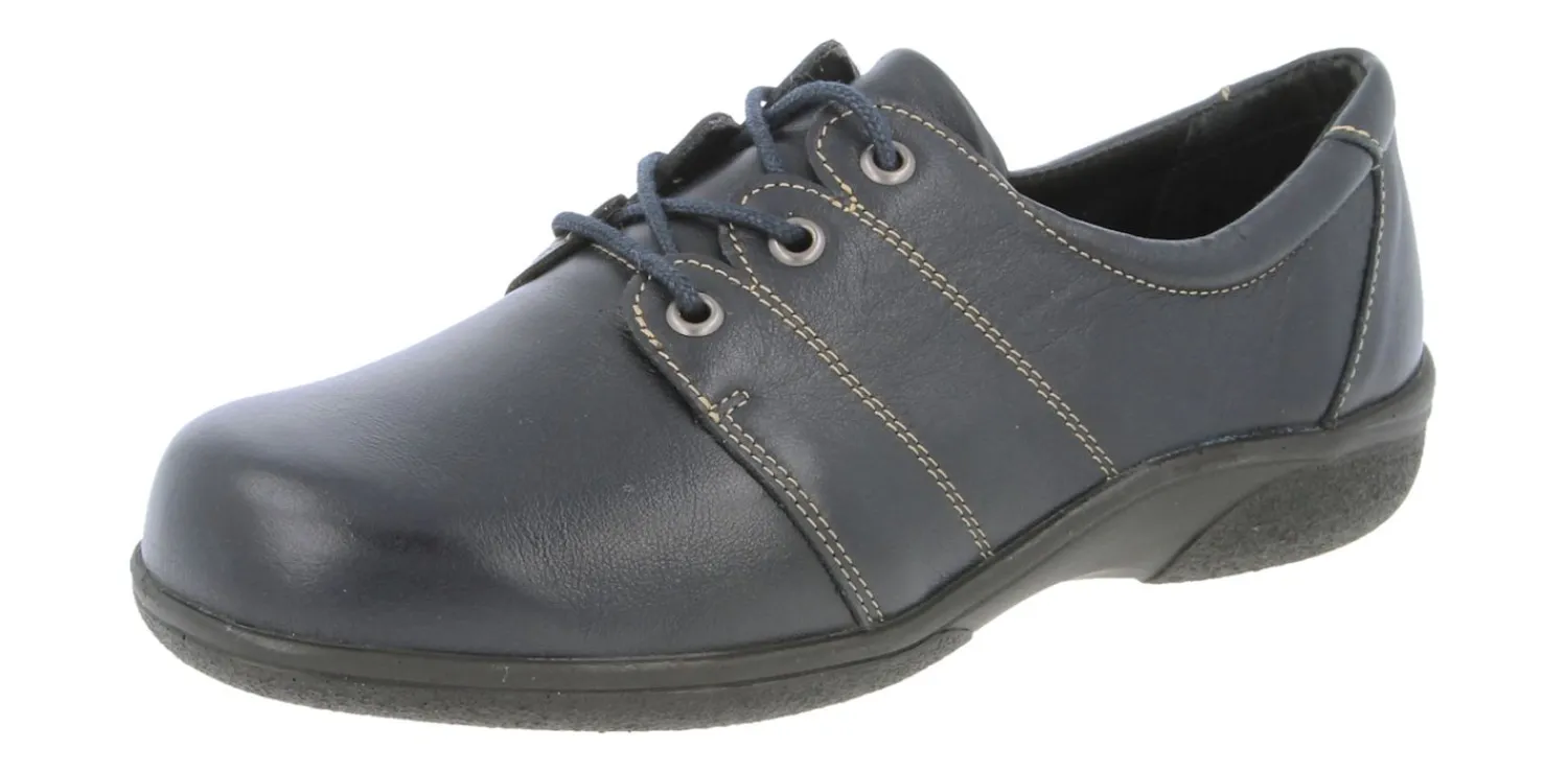Womens Wide Fit Lace Up Flat Shoes - Swan<DB Wider Fit Shoes Best