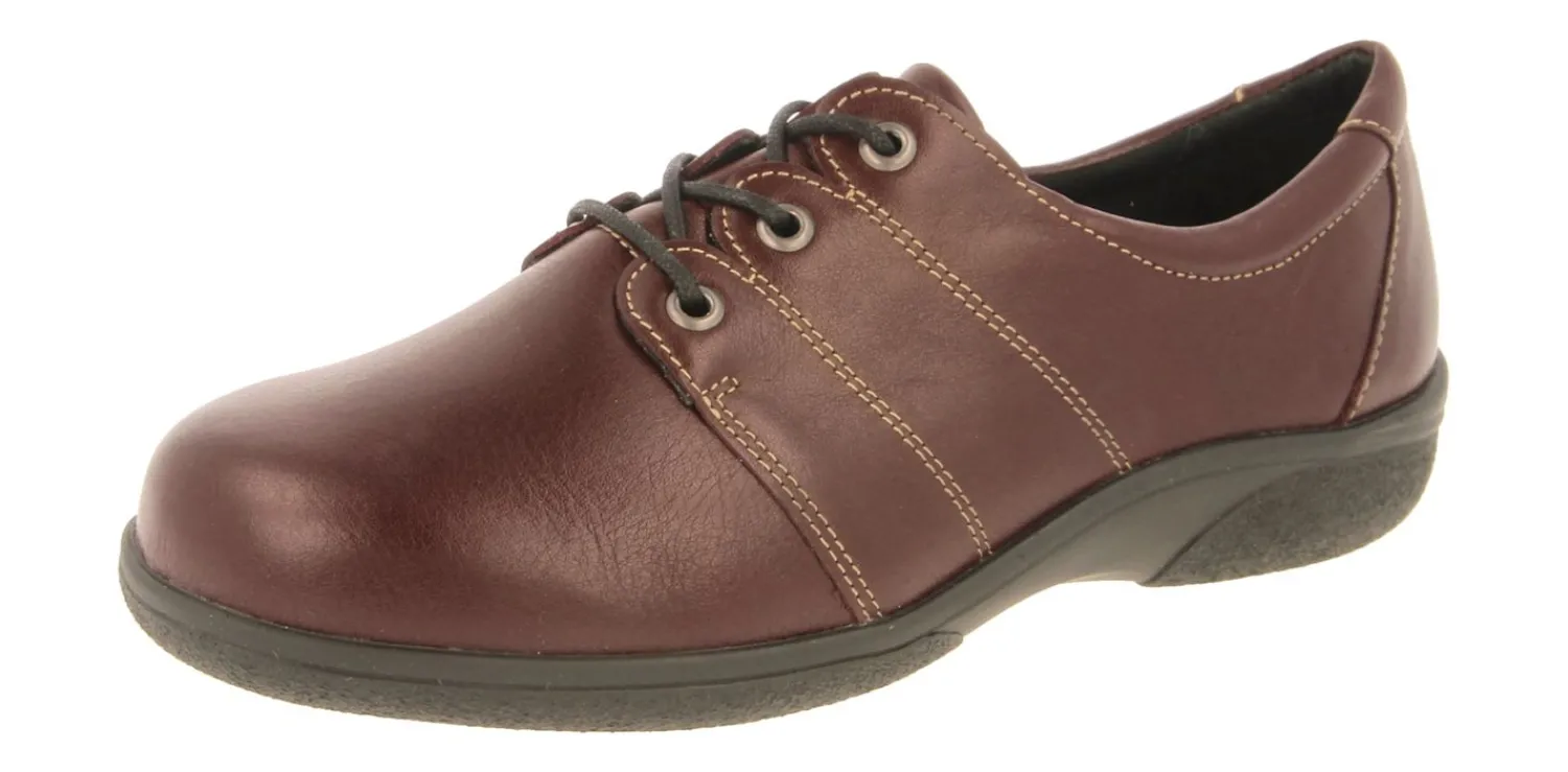 Womens Wide Fit Lace Up Flat Shoes - Swan<DB Wider Fit Shoes Best