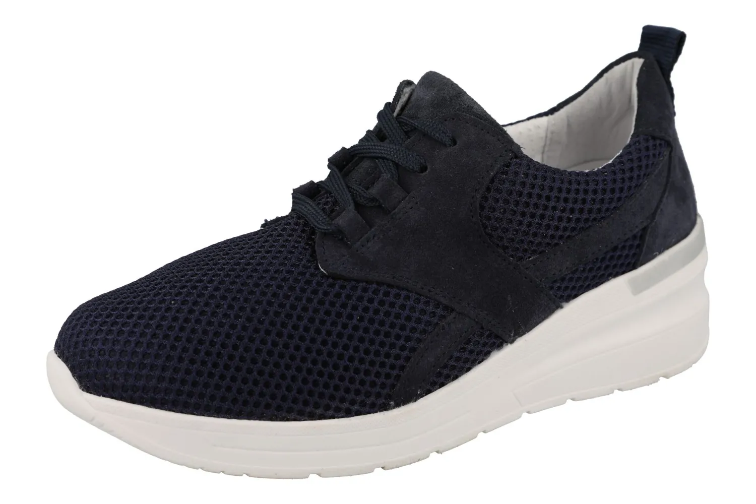 Womens Wide Fit Lace Up Wedge Heel Trainers - Pollyanna<DB Wider Fit Shoes Discount