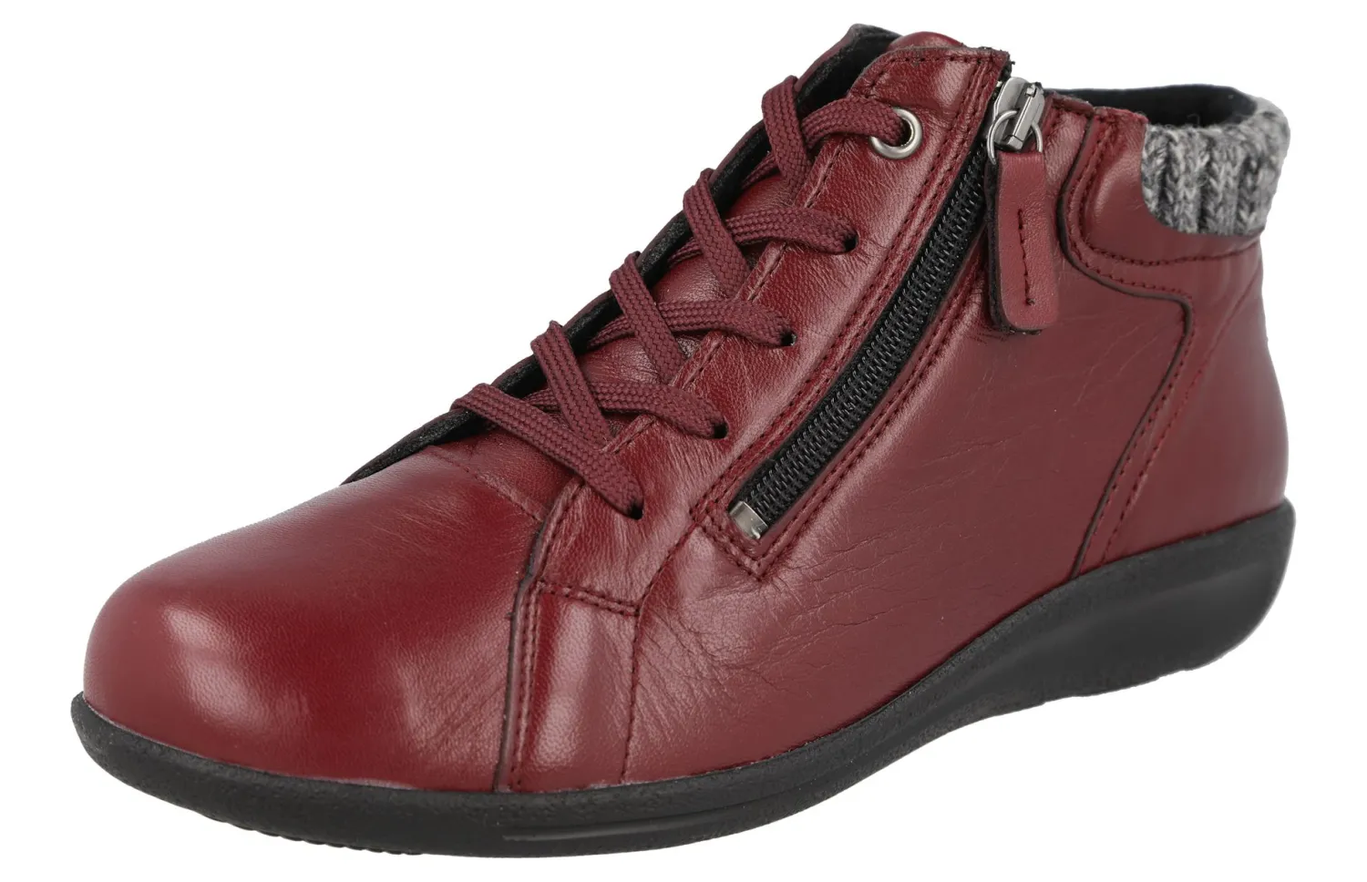 Womens Wide Fit Lace Zip Fastening Ankle Boots - Pipit<DB Wider Fit Shoes Discount