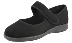 Womens Wide Fit Mary Jane House Shoes - Vole<DB Wider Fit Shoes Fashion