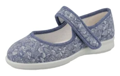Womens Wide Fit Mary-Jane Easy Access Canvas Shoes - Pelican<DB Wider Fit Shoes Hot