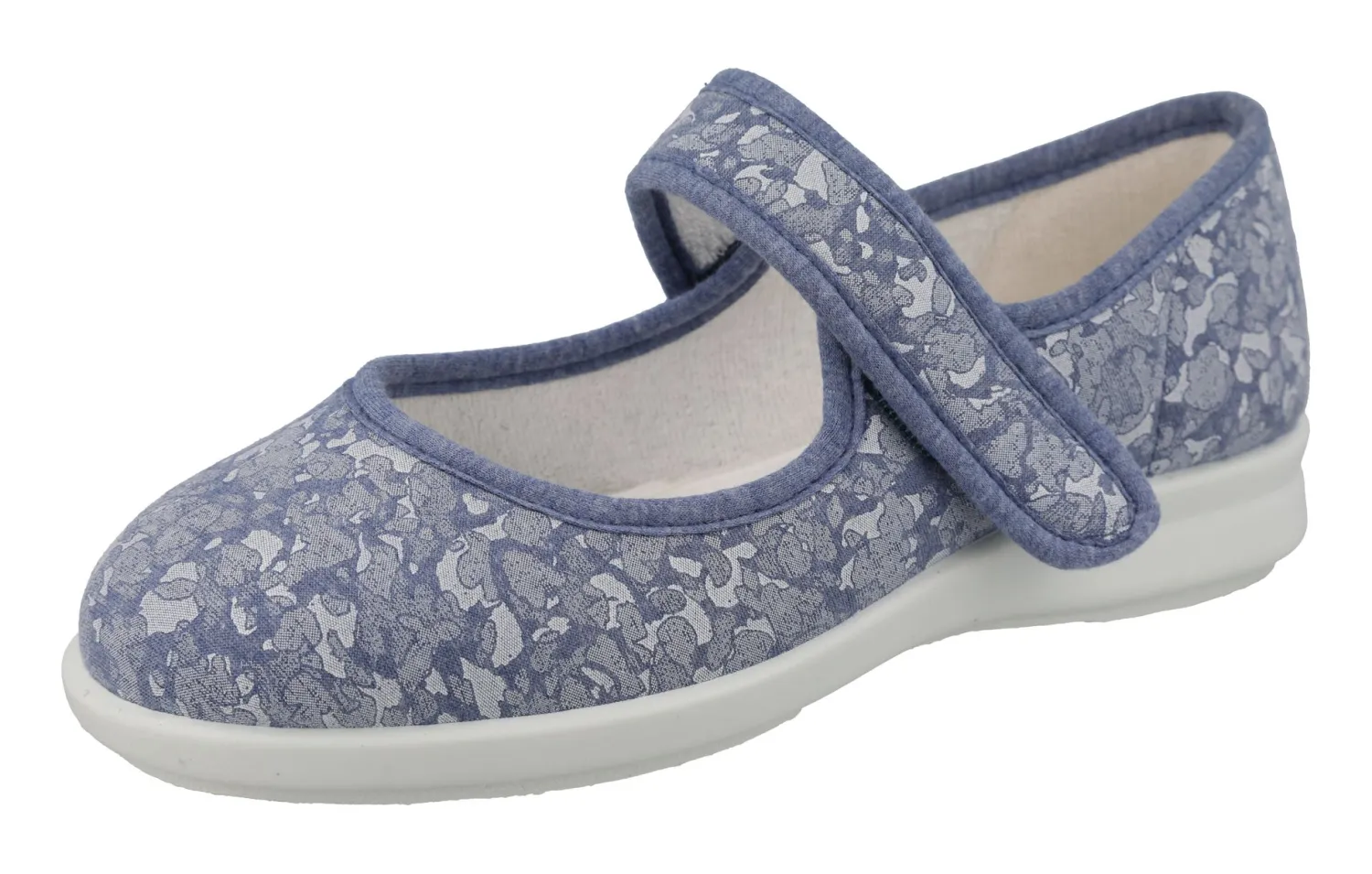 Womens Wide Fit Mary-Jane Easy Access Canvas Shoes - Pelican<DB Wider Fit Shoes Hot