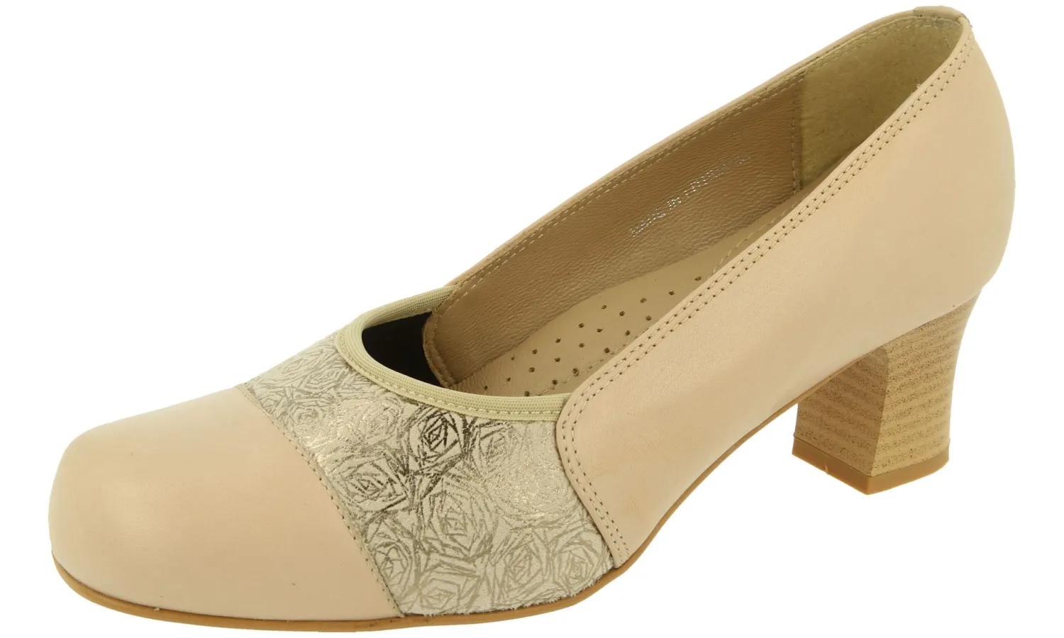 Womens Wide Fit Mid Heel Stretch Panel Court Shoes - Atlantic<DB Wider Fit Shoes Hot
