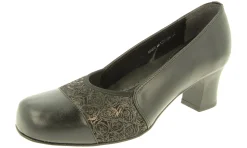 Womens Wide Fit Mid Heel Stretch Panel Court Shoes - Atlantic<DB Wider Fit Shoes Hot