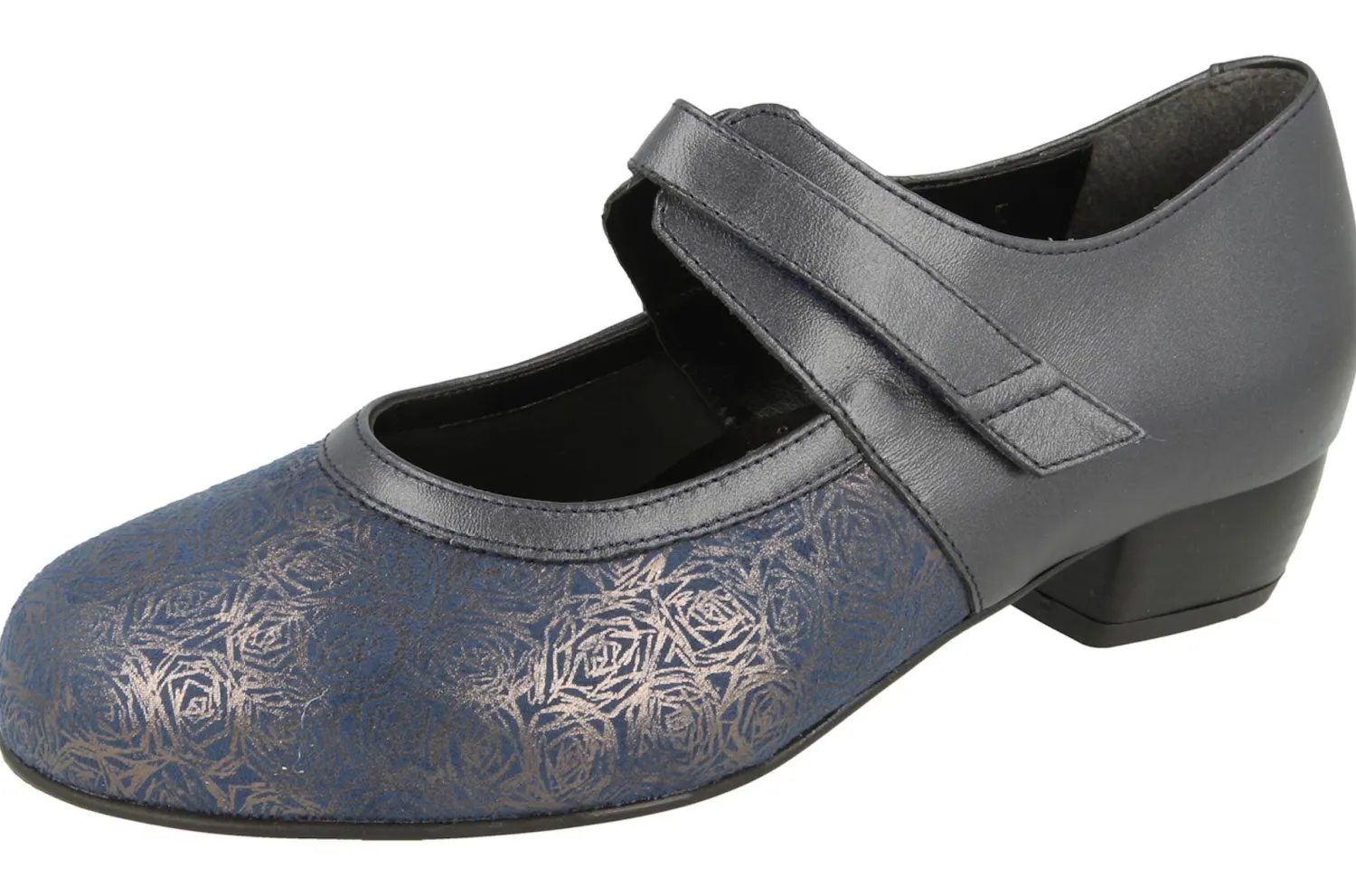 Womens Wide Fit Mid Heel Stretch Panel Court Shoe - Constance<DB Wider Fit Shoes Clearance